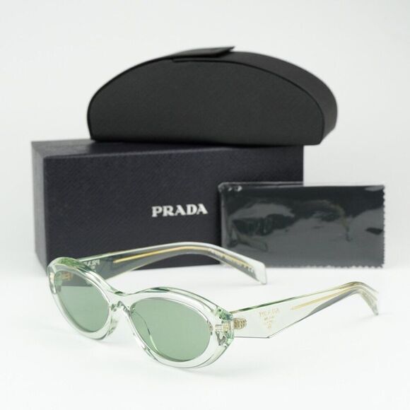 NEW Prada PR26ZS 14R20E Transparent Mint Green Oval Women Sunglasses PR 26ZS - Picture 9 of 10